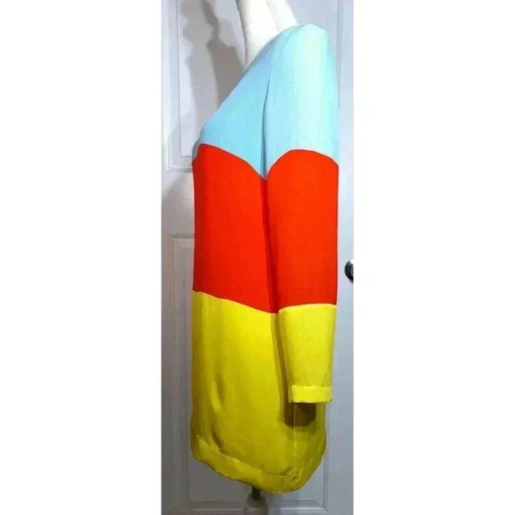 Heidi merrick double‎ silk Huntington Colourblock dress size 4 - Picture 2 of 11
